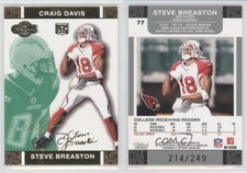 2007 Co-Signers Green Changing Faces Gold Steve Breaston Craig Davis Rookie RC