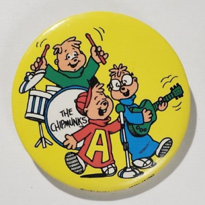 Vintage 1983 Alvin & The Chipmunks Pinback Button Simon Theodore