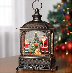 Christmas Snow Globes Lantern Musical Santa Claus Snow Globe 10.2 Inch, Lighted - Picture 1 of 7