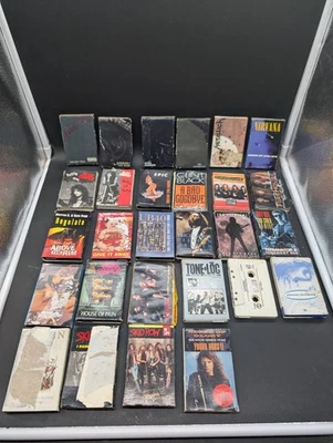 Vintage Heavy Metal Rock Grunge Cassette Single Lot 28 Pcs Metallica Nirvana Etc - Image 1 of 3