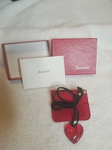 Baccarat Ruby Crystal Heart Black Cord Pendant Necklace [055GRS] - Picture 1 of 3