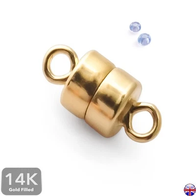 14K Gold Filled Magnetic Clasp Strong Closed Loop 10x4.5mm Jewellery Findings UK - Image 1 of 4