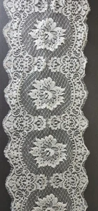 Couture Metallic Lace Trim – Silver Floral, 3 Yards x 8.5", Luxury Fabric - Foto 1 di 5