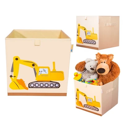 Organizadores de juguetes lavables y cofre de lona de almacenamiento plegable para niños Foto 1 de 4