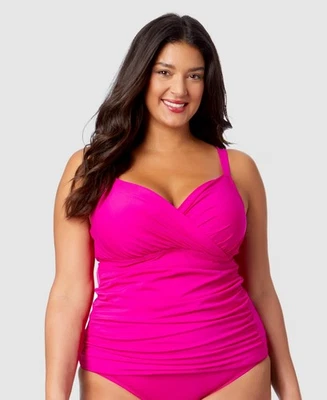 Camiseta Tankini Anne Cole Mujer Talla Grande Fruncida Rosa Talla 22W 0521 Foto 1 de 3