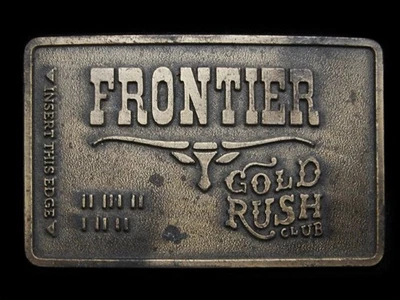MG15126 VINTAGE 1970s **FRONTIER** GOLD RUSH CLUB (CASINO) GAMBLING BELT BUCKLE - Image 1 of 2