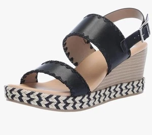 NEW DV Dolce Vita Enchant Wedge Sandals Shoes Women white tan size 8.5 - Picture 1 of 5