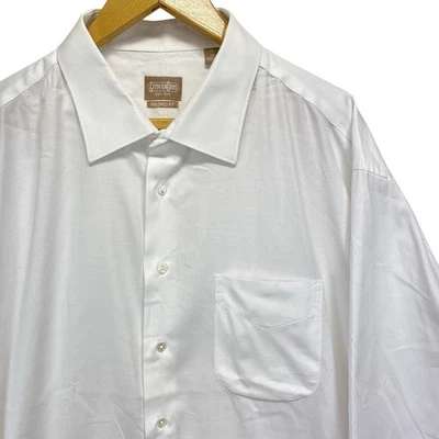 Gitman Bros Tailored Fit Shirt Mens 19/34 White Button Down Dress Shirt Made USA - Image 1 of 4