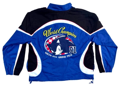 SEGA Sonic the Hedgehog Racing Team Jacket Coat Mens Medium Blue Embroidered 91 - Image 1 of 4