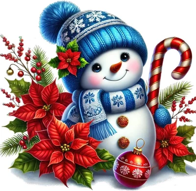 Kits de arte de diamantes de Navidad para adultos, bricolaje lindo muñeco de nieve kits de pintura de diamantes 5D Foto 1 de 4