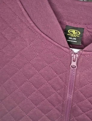 Chaqueta sudadera acolchada con diamante, granate cremallera completa para mujer. Talla XXL Foto 1 de 4