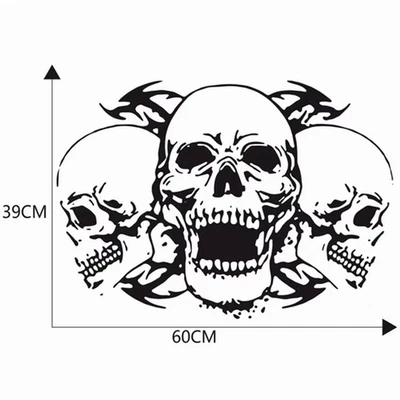 Custom Triple Skull Decal Sticker Car Truck Vehicle Bumper Window Vinyl Vehicle - Изображение 1 из 4