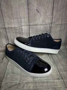 Lanvin Patent Toe DBB1 Trainers Blue Black Size 11 UK Sneakers Shoes Brand New - Picture 1 of 10