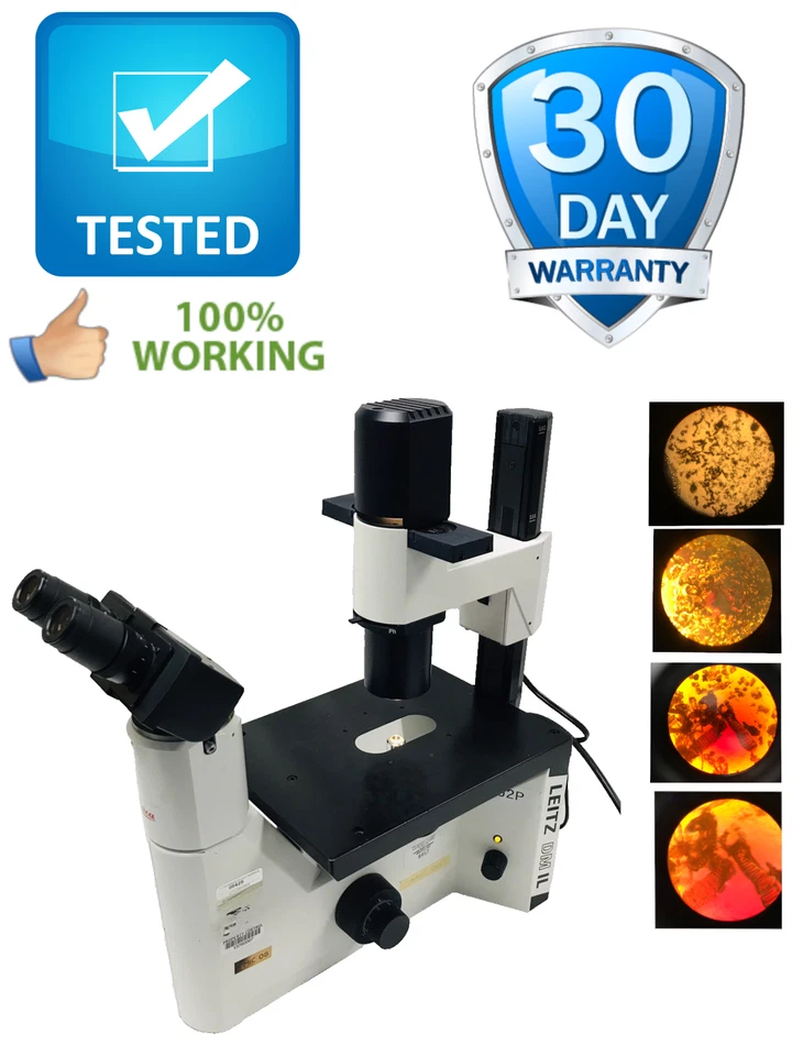 Microscopio invertido Leica Leitz DM IL con 4 objetivos contraste de fase Phaco 1a Foto 1 de 4