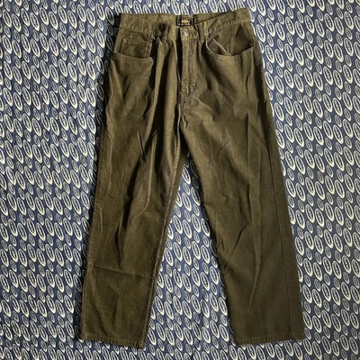 Pantalones De Colección Y2K 2000s Route 66 Ropa Para Hombre Pana Caqui Verde 32x30 Relajado Foto 1 de 4