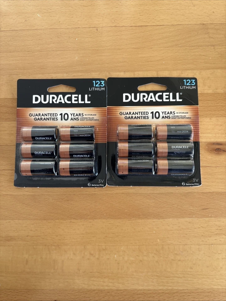 2 Pks - Batería Duracell Litio 123 3V 12 TOTAL CADUCIDAD 2034 Nueva/Sellada ENVÍO GRATUITO Foto 1 de 1