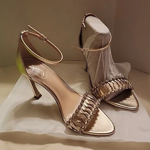 Sam Edelman Mujer Evelynn Cuero Dorado Tacones Zapatos 8.5 Medianos Estrás Hada - Imagen 1 de 11