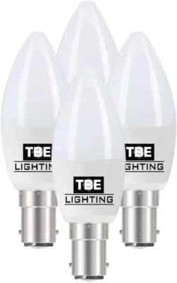 4x TBE Lighting Dimmable LED Candle Bulbs 5w Warm White 2700K Warm White - Image 1 of 4