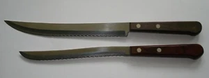 Two Vintage Oneida Custom Stainless Serrated Kitchen Knives Carving Made in USA  - Picture 1 of 7