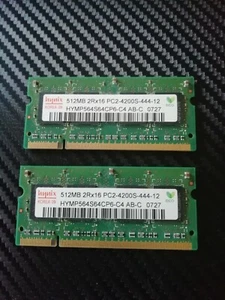 1gb(512mbx2) Hynix 2rx16 Pc2-4200s-444-12 Ddr2-533 Ram Sodimm - Picture 1 of 2