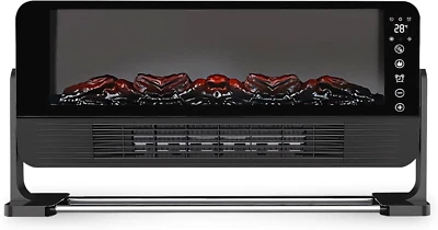 Pequeño calentador de chimenea eléctrico de 22 pulgadas con efecto de llama 3D, control remoto, por Foto 1 de 4