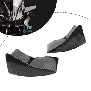 Carbon Fiber Lower Winglets Air Deflectors Fairing For Kawasaki Ninja H2 R 15-23 - Picture 1 of 12
