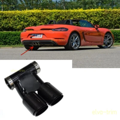 For Porsche 718 2016 2017-2021 carbon fibre Rear Exhaust Muffler Tip Tail Pipe - Image 1 of 4