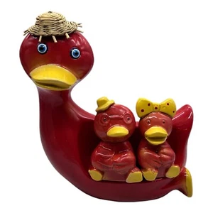 Figura Madre Pato y Patitos Esmaltada Niño y Niña Patos Estatua Decoración del Hogar 7" Alto - Imagen 1 de 10