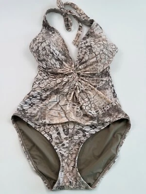 Traje de baño Contours By Coco Reef de una pieza acolchado torcido halter talla 10/34D nuevo con etiquetas Foto 1 de 4