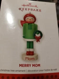 Hallmark Ornament MERRY MOM Keepsake Figurine Christmas Tree Collectible C-16 - Picture 1 of 3