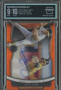 2018 Topps Tribute Orange Dennis Eckersley Oakland A's AUTO #11/25 AC 9 - Picture 1 of 2