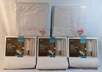 Set of 5 New Drapery Panels Cream 54" W x 95" L Cotton 55/Poly 45 Rod Pocket - Image 1 of 4