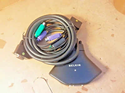 BELKIN 2-PORT KVM WITH CABLES (F1DK102P) NEW - Image 1 of 4