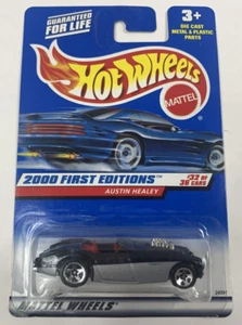 2000 Hot Wheels #92 First Editions 32/36 Austin Healey Black/Silver w/Chrome - Picture 1 of 8
