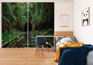 3D Forest Cave K2205 Window Photo Curtain Printing Fabric Panda 2023 - Picture 1 of 7