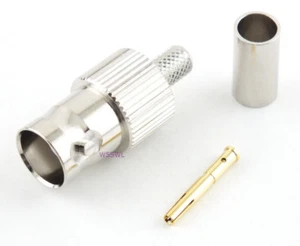 BNC Female Coax Connector Crimp RG-58 LMR-200 2-Pcs - USA Ham Radio Seller - Picture 1 of 1