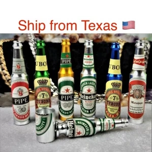 2 Metall Bierflasche Pfeife rauchen, Tabakpfeifen - Bild 1 von 14