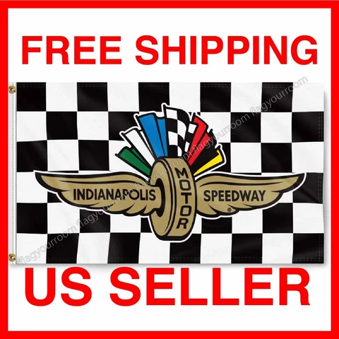 Indianapolis Motor Speedway 3x5 ft Checkered Flag Indy 500 Car Brickyard Banner Cover