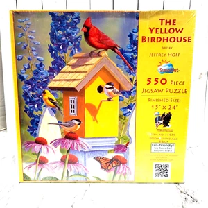 SunsOut The Yellow BirdHouse 550-piece Jigsaw Puzzle 15x24 - Picture 1 of 4