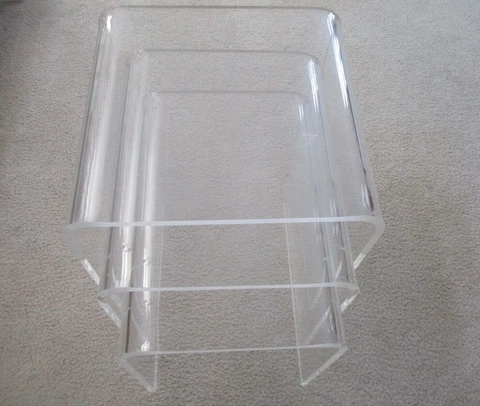 3 Hollywood Regency Lucite Nesting Tables Side End Tables Set of Three Cover