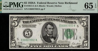 1928A $5 FRN RICHMOND P.M.G #65EPQ - Image 1 of 3