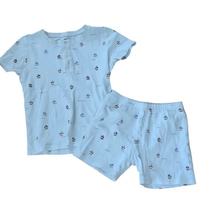 Petite Plume Youth Pima Cotton Sailboat Shorts Pajamas size 8  - Image 1 of 3