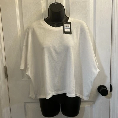 Under Armour Cropped Boxy T-Shirt Women’s XL White Casual Summer Top NWT - Image 1 of 4