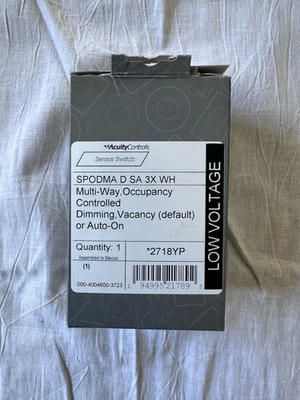 Acuity sensor switch,  SPODMA D SA 3X WH, multi way occ, dimming vacancy - Image 1 of 2