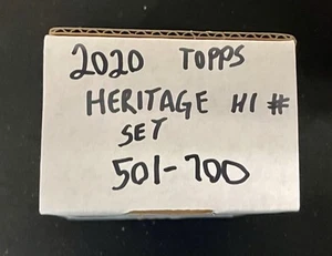 2020 Topps Heritage High Number Series 200 -Card Complete Baseball Set; #501-700 - Picture 1 of 1