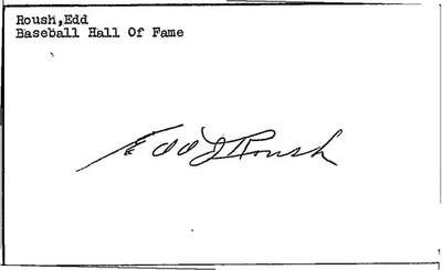 -Edd Roush- (d.1988) Signed/Autograph/Auto Postcard Cincinnati Reds HOF MLB - Image 1 of 2