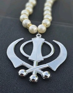 Sikh Gold or Silver plated KHANDA car hanger Khalsa Singh Kaur Punjabi Mala SS52 - Picture 1 of 16