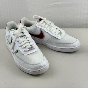 Nike Court Vision Low Premium Valentine’s White & Red Sneakers Women’s 10 EUR 42 - Picture 1 of 10