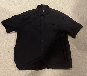 H&M Schwarzes Kurzarm Hemd mit Knopfleiste Herren Größe Extra Large XL Relaxed Fit - Bild 1 von 3