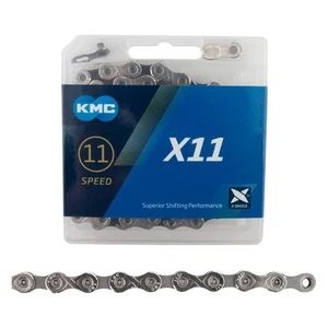 KMC X11 Chain – 11-Speed, 118 Links, Silver/Black, Durable & Smooth Shifting - Picture 1 of 1